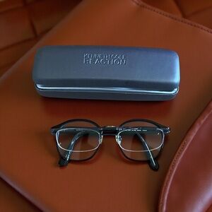 Kenneth Cole Black Steel Half-Rim Eyeglasses FRAMES w/Case KC0530 50-20 300